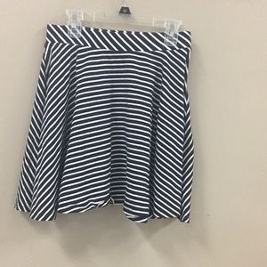 So blue and white stripped skirt. Medium